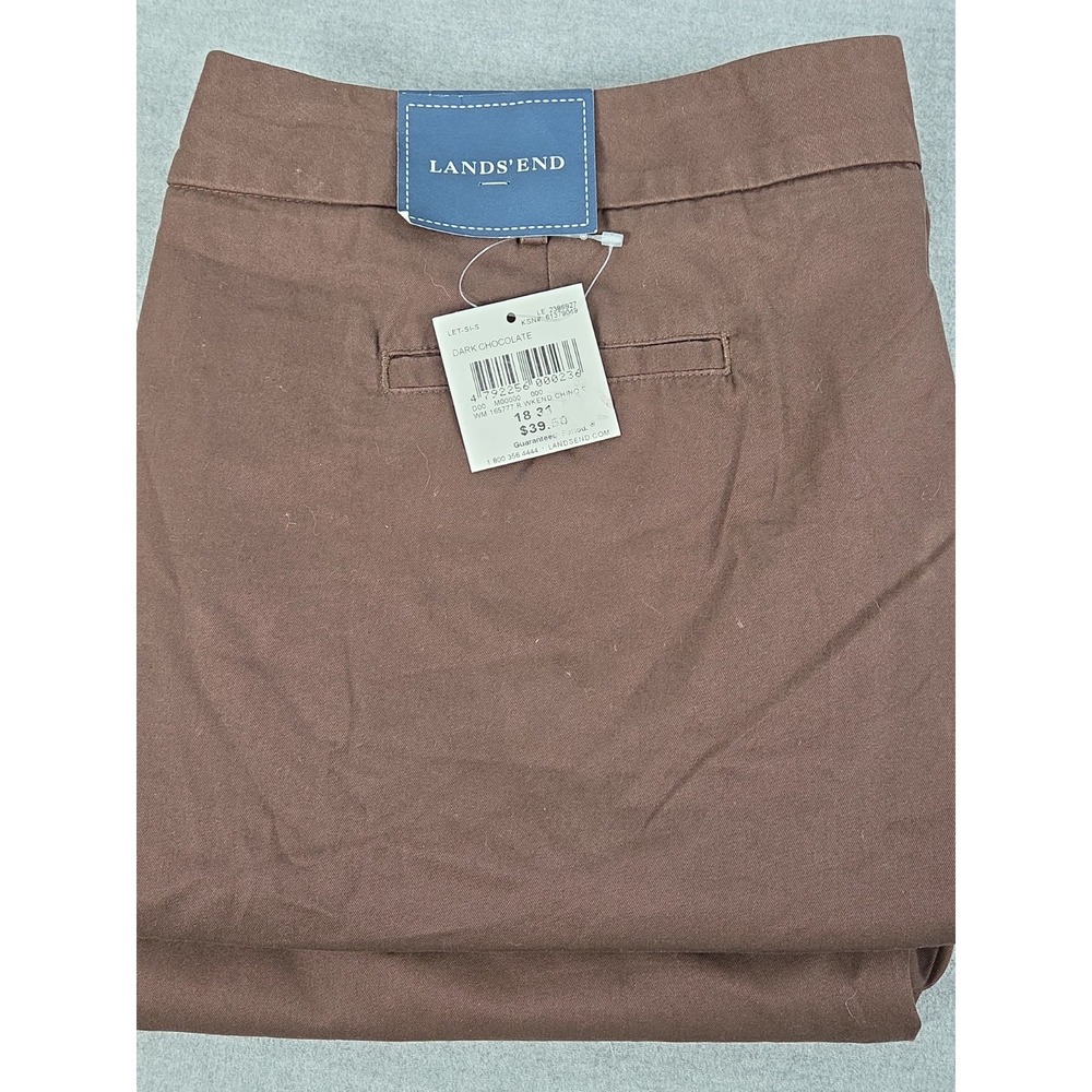 Lands End Weekend‎ Chino Pants Womens 18 Dark Chocolate Brown Preppy Work NEW